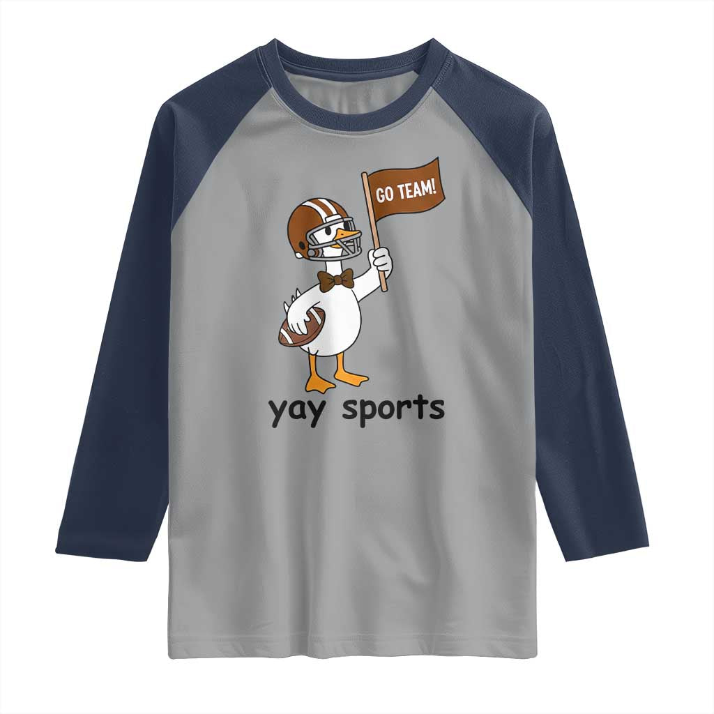 Silly Goose Football Raglan Shirt Yays Sport TS14 Sport Gray Navy Print Your Wear