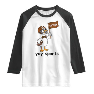 Silly Goose Football Raglan Shirt Yays Sport TS14 White Black Print Your Wear