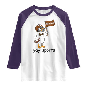 Silly Goose Football Raglan Shirt Yays Sport TS14 White Purple Print Your Wear