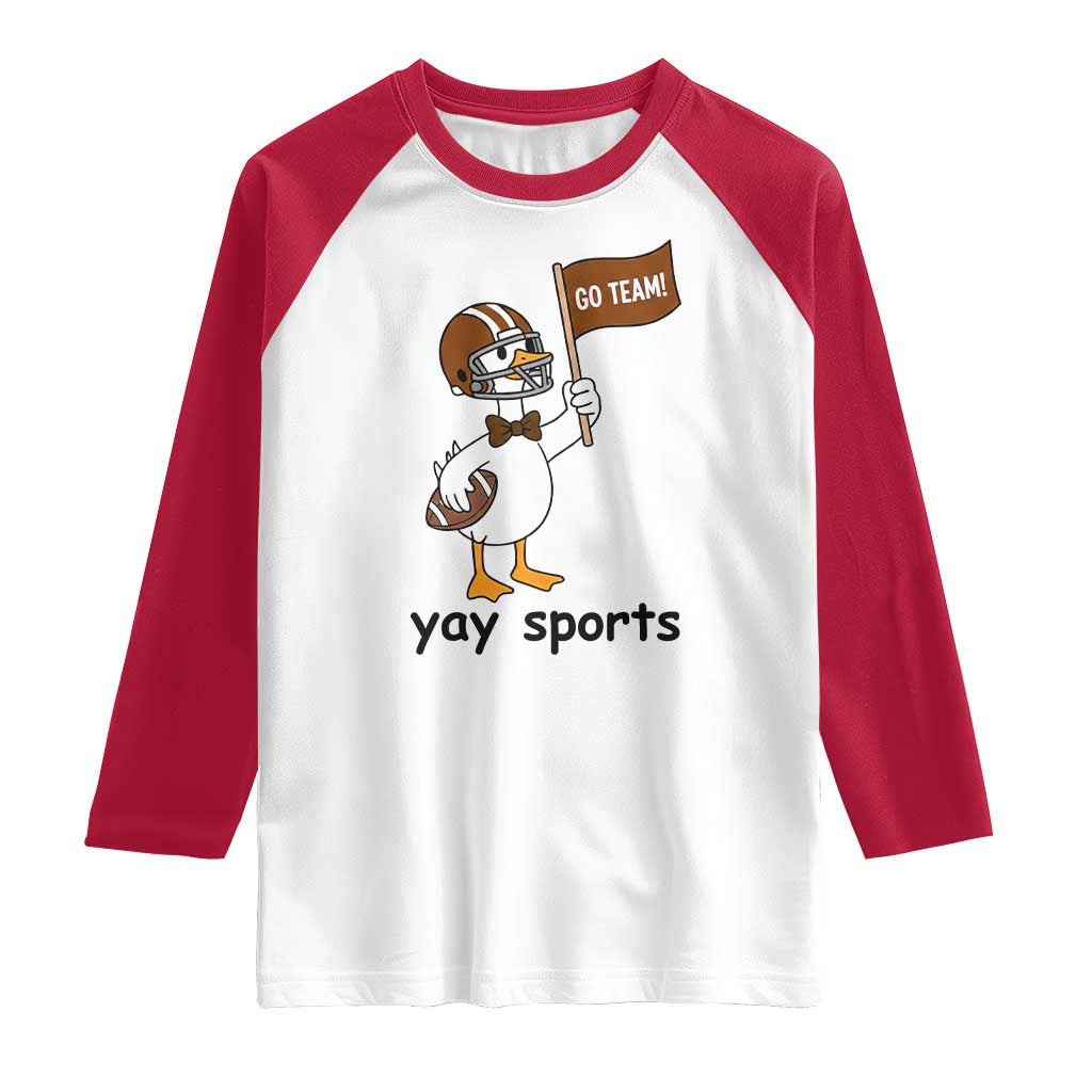 Silly Goose Football Raglan Shirt Yays Sport TS14 White Red Print Your Wear
