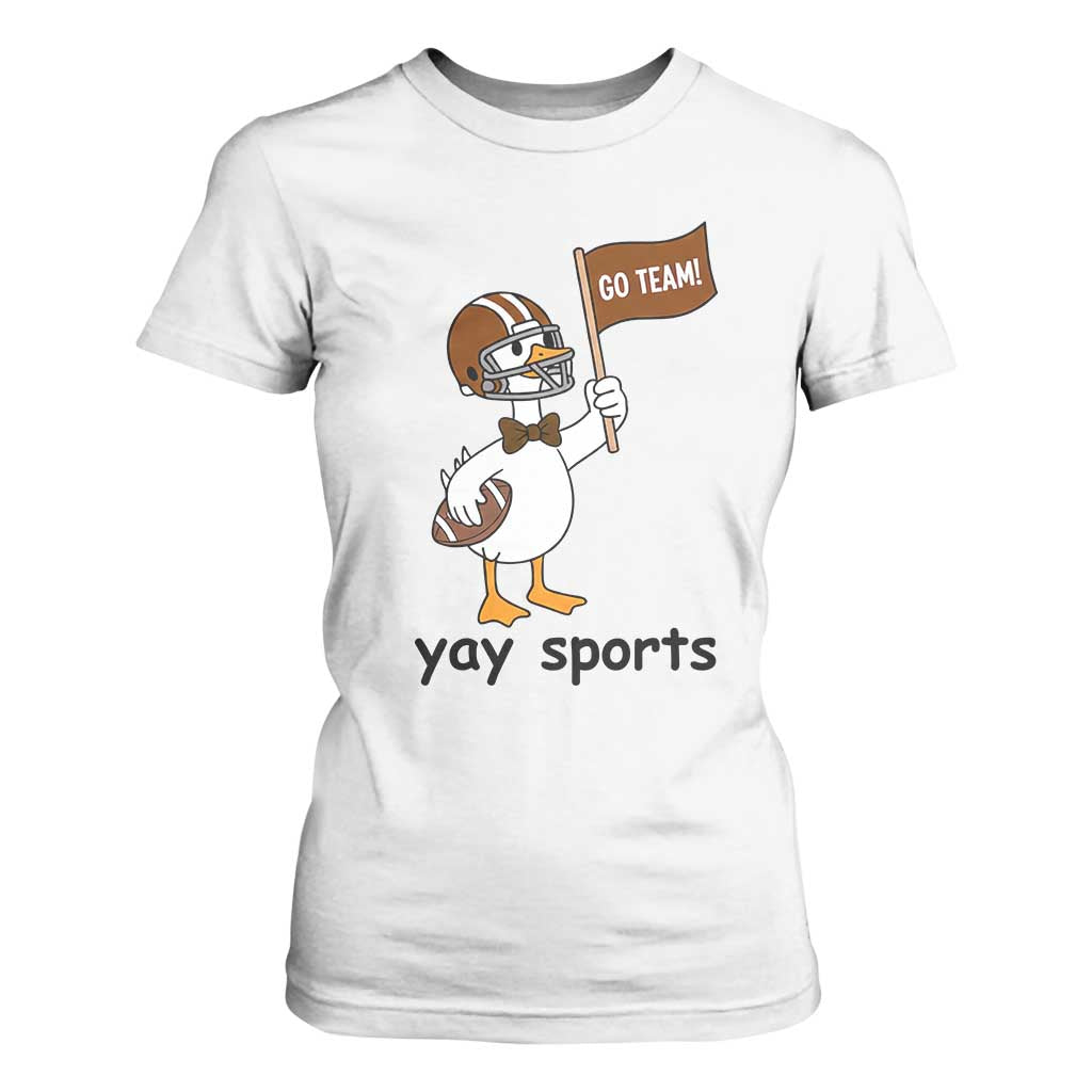 Silly Goose Football T Shirt For Women Yays Sport TS14 White Print Your Wear