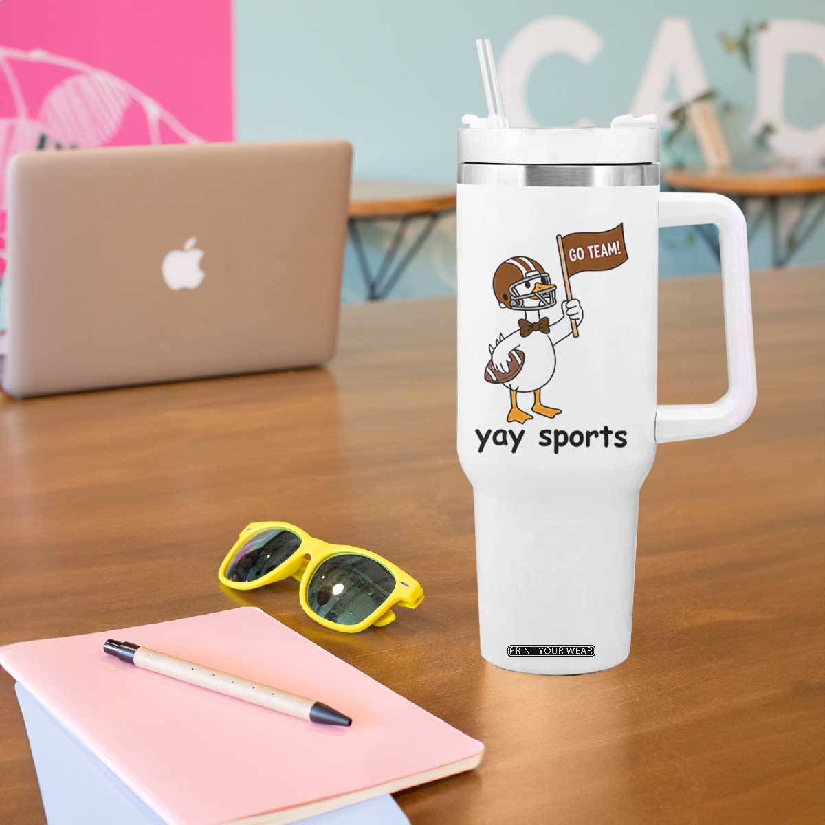 Silly Goose Football Tumbler With Handle Yays Sport TS14 Print Your Wear