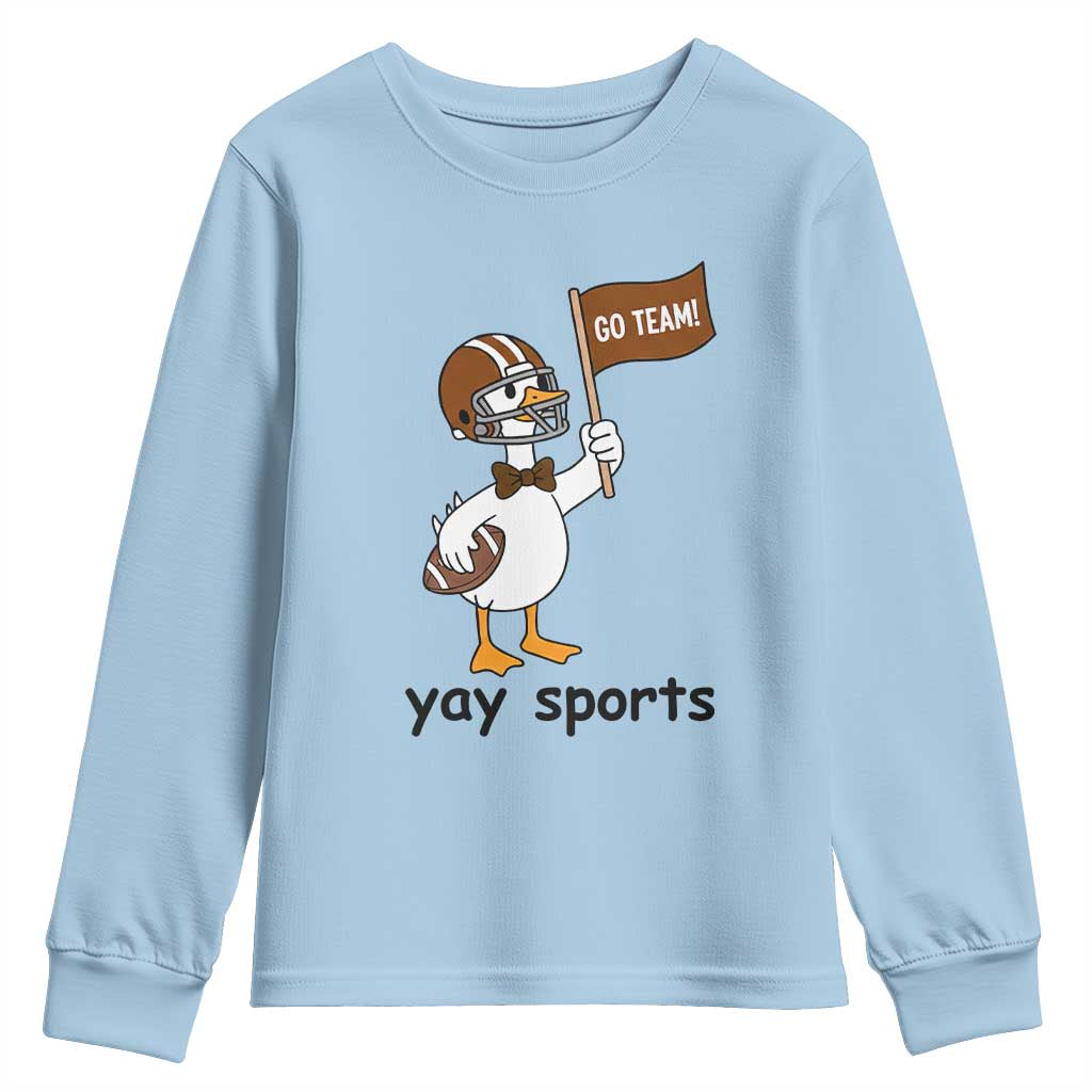 Silly Goose Football Youth Sweatshirt Yays Sport TS14 Light Blue Print Your Wear