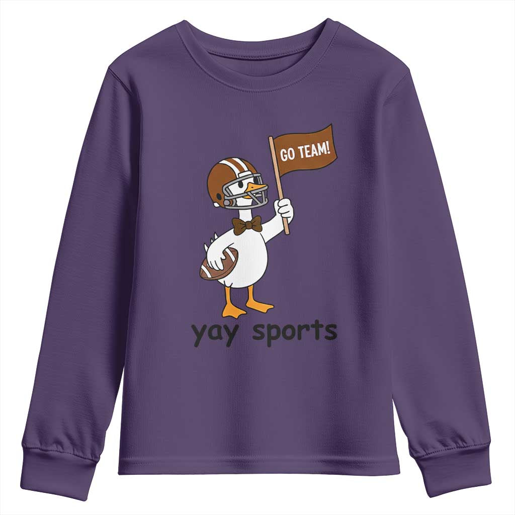 Silly Goose Football Youth Sweatshirt Yays Sport TS14 Purple Print Your Wear