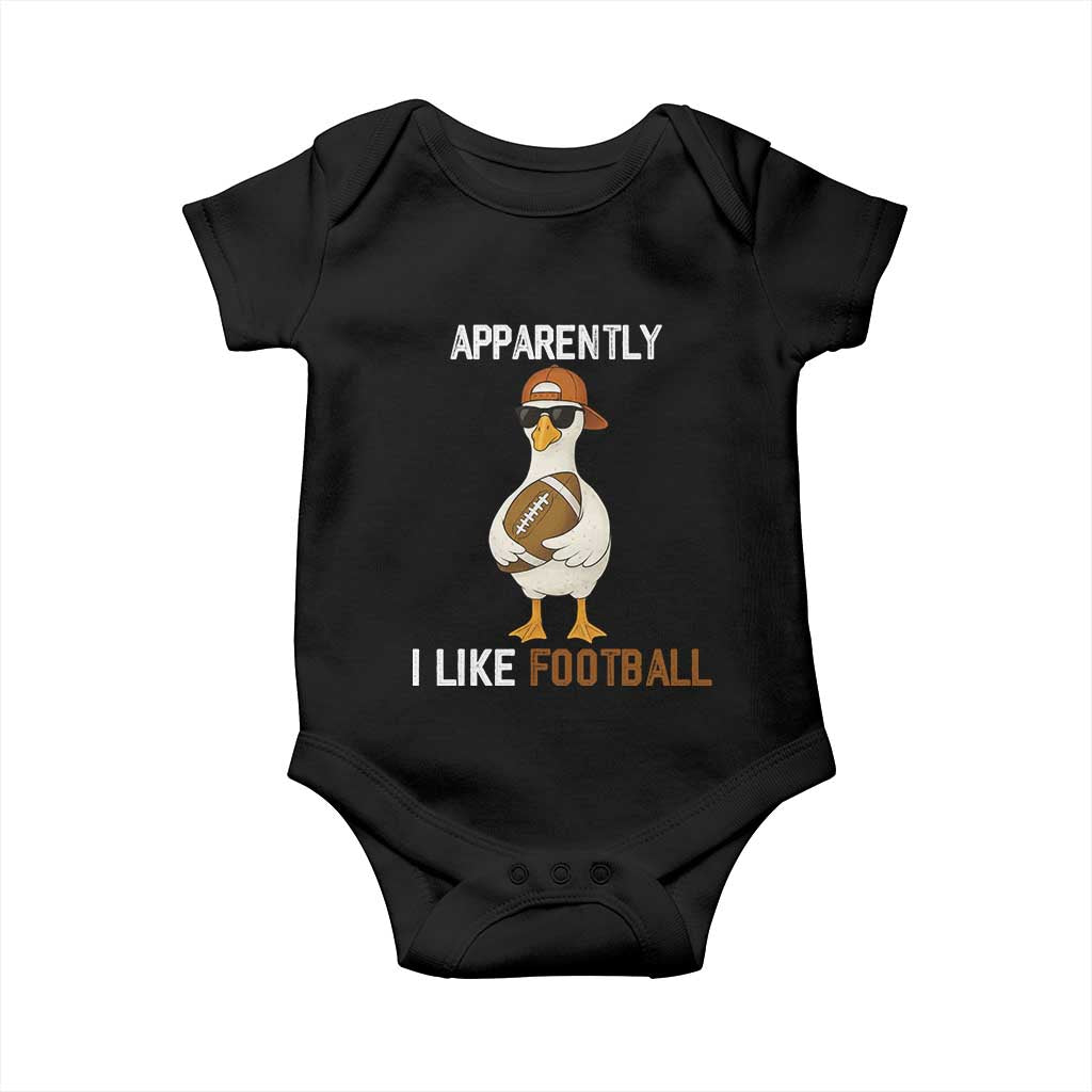 Funny Goose Football Baby Onesie Apparently I Like Football TS14 Black Print Your Wear
