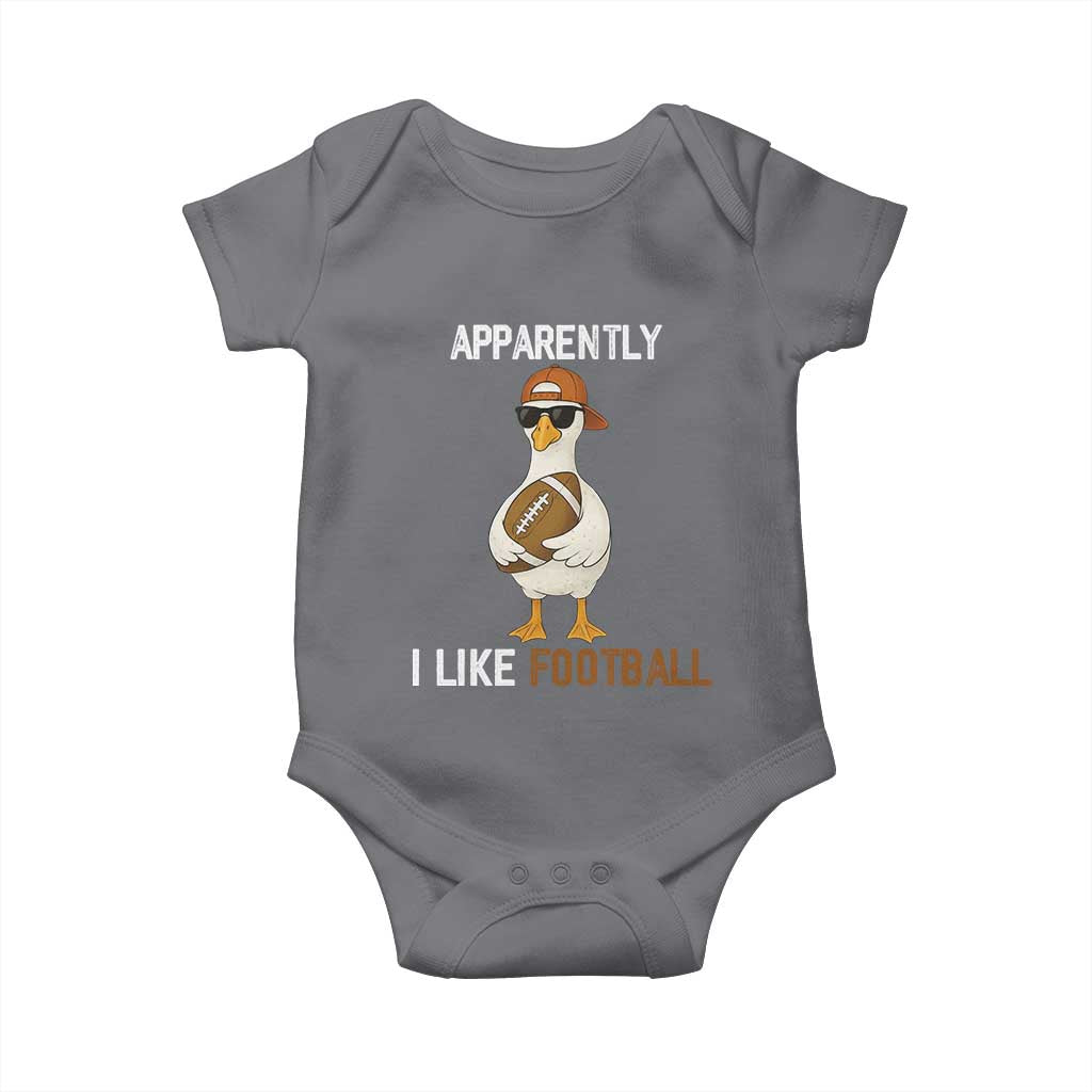 Funny Goose Football Baby Onesie Apparently I Like Football TS14 Charcoal Print Your Wear