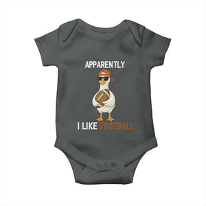 Funny Goose Football Baby Onesie Apparently I Like Football TS14 Dark Heather Print Your Wear