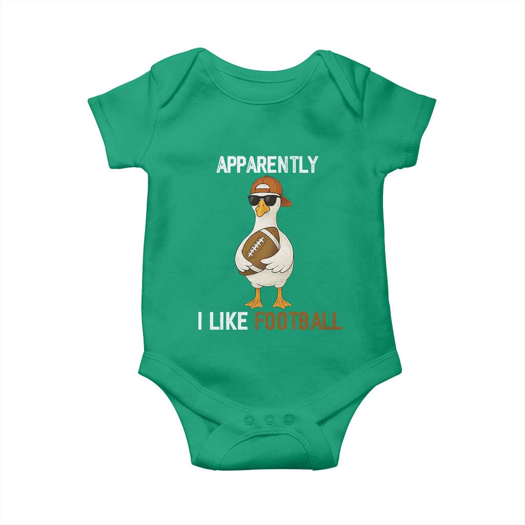 Funny Goose Football Baby Onesie Apparently I Like Football TS14 Irish Green Print Your Wear