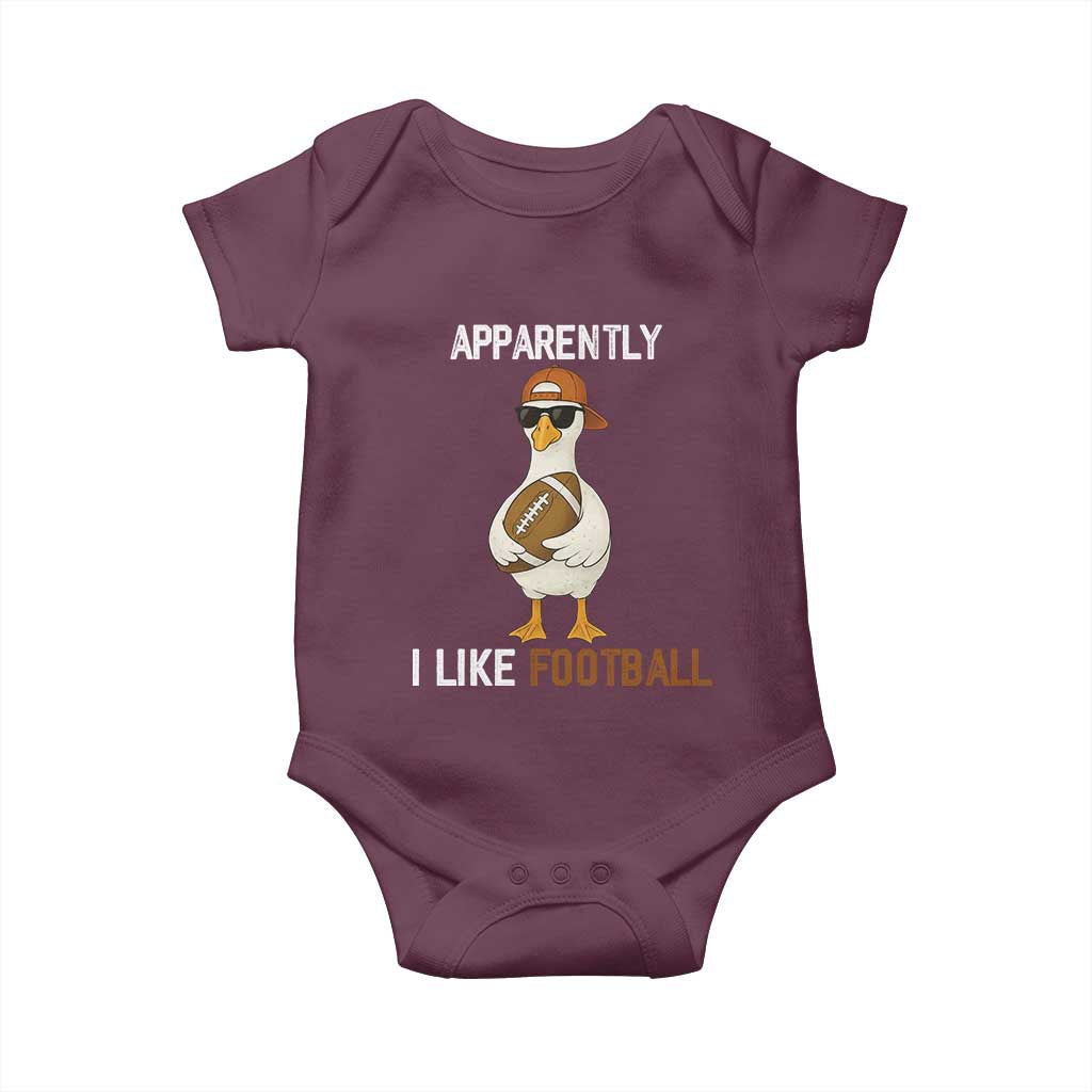 Funny Goose Football Baby Onesie Apparently I Like Football TS14 Maroon Print Your Wear