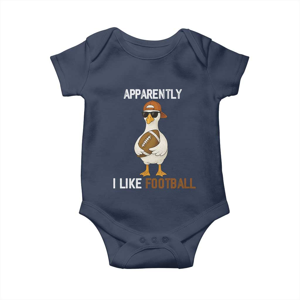 Funny Goose Football Baby Onesie Apparently I Like Football TS14 Navy Print Your Wear