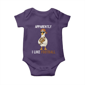 Funny Goose Football Baby Onesie Apparently I Like Football TS14 Purple Print Your Wear