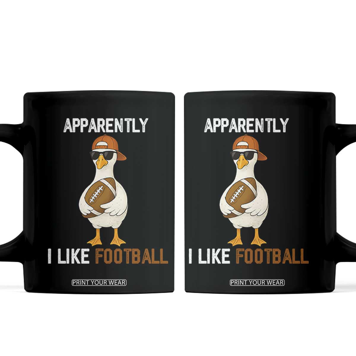 Funny Goose Football Coffee Mug Apparently I Like Football TS14 Black Print Your Wear