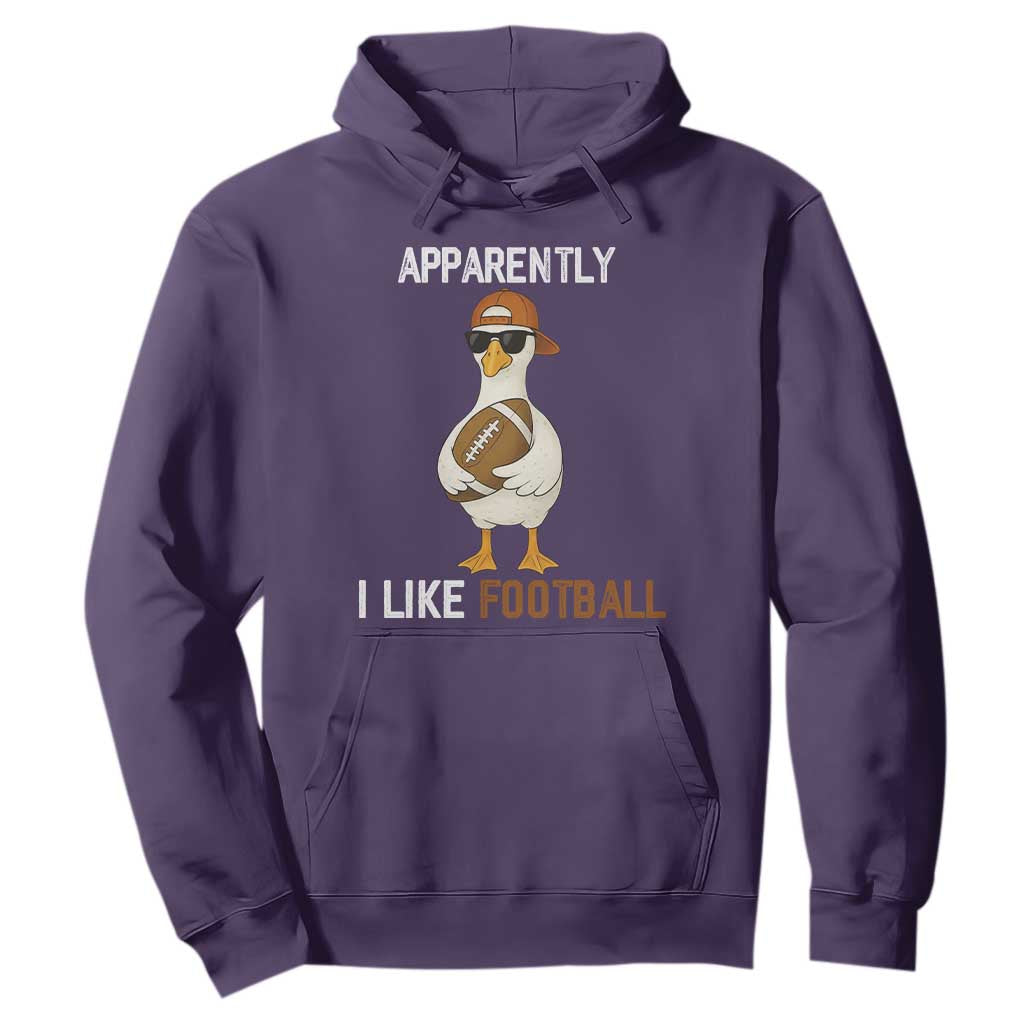 Funny Goose Football Hoodie Apparently I Like Football TS14 Purple Print Your Wear