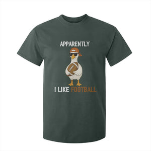 Funny Goose Football T Shirt For Kid Apparently I Like Football TS14 Dark Forest Green Print Your Wear