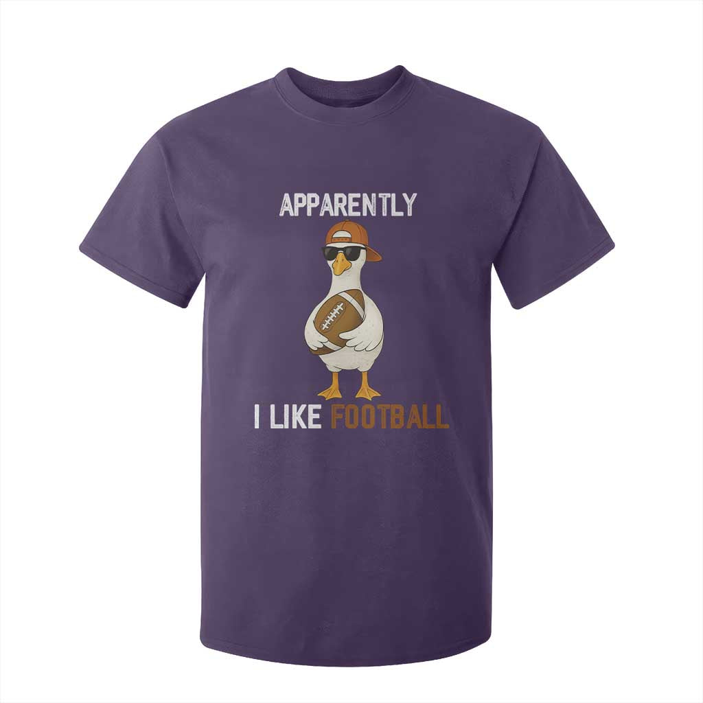 Funny Goose Football T Shirt For Kid Apparently I Like Football TS14 Purple Print Your Wear