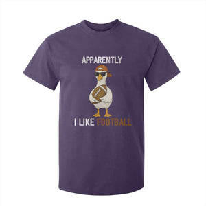 Funny Goose Football T Shirt For Kid Apparently I Like Football TS14 Purple Print Your Wear