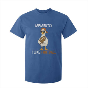 Funny Goose Football T Shirt For Kid Apparently I Like Football TS14 Royal Blue Print Your Wear