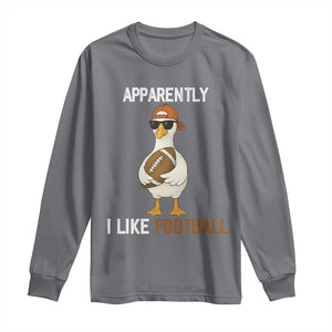 Funny Goose Football Long Sleeve Shirt Apparently I Like Football TS14 Charcoal Print Your Wear