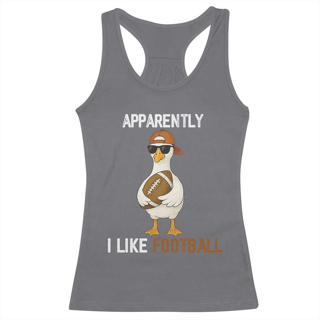 Funny Goose Football Racerback Tank Top Apparently I Like Football TS14 Charcoal Print Your Wear