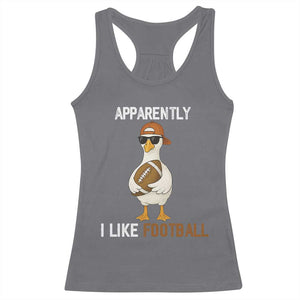Funny Goose Football Racerback Tank Top Apparently I Like Football TS14 Charcoal Print Your Wear