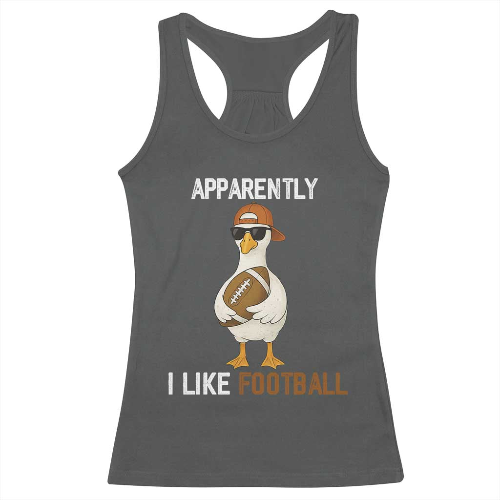 Funny Goose Football Racerback Tank Top Apparently I Like Football TS14 Dark Heather Print Your Wear
