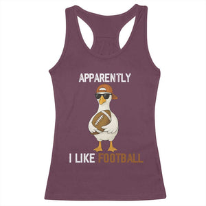 Funny Goose Football Racerback Tank Top Apparently I Like Football TS14 Maroon Print Your Wear