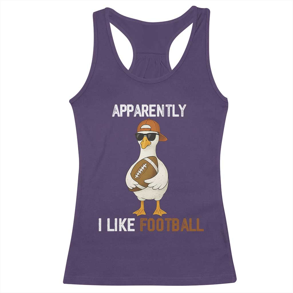 Funny Goose Football Racerback Tank Top Apparently I Like Football TS14 Purple Print Your Wear