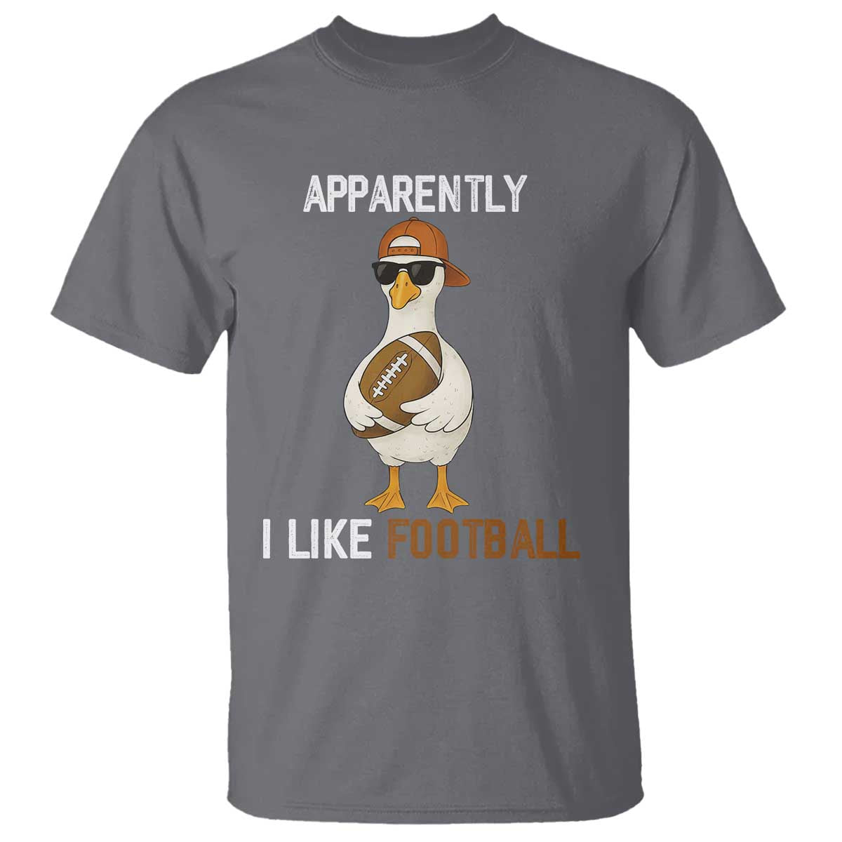 Funny Goose Football T Shirt Apparently I Like Football TS14 Charcoal Print Your Wear