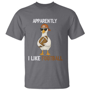 Funny Goose Football T Shirt Apparently I Like Football TS14 Charcoal Print Your Wear
