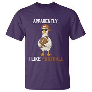 Funny Goose Football T Shirt Apparently I Like Football TS14 Purple Print Your Wear