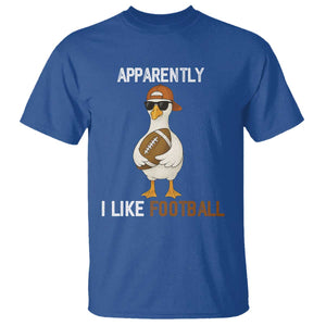 Funny Goose Football T Shirt Apparently I Like Football TS14 Royal Blue Print Your Wear
