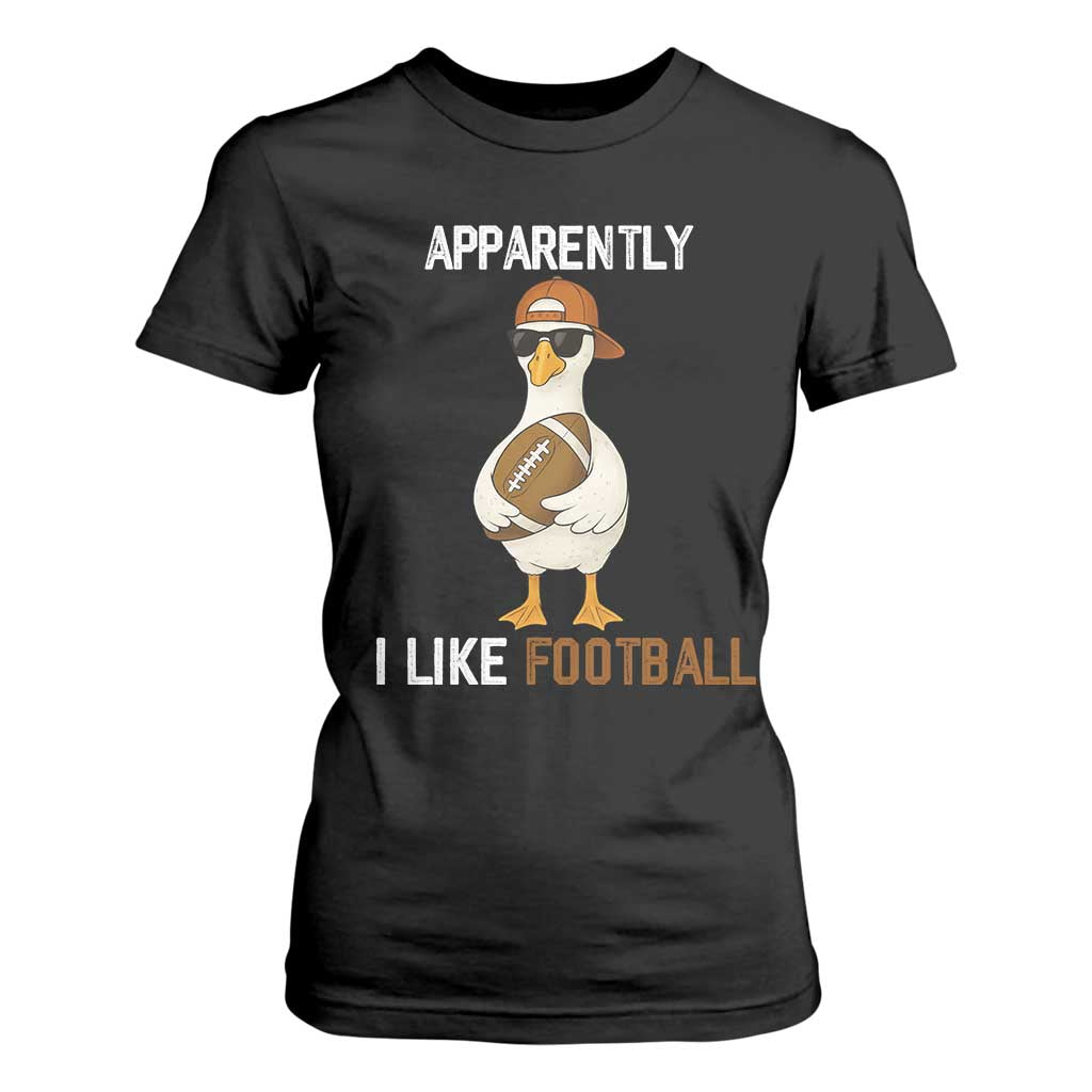 Funny Goose Football T Shirt For Women Apparently I Like Football TS14 Black Print Your Wear