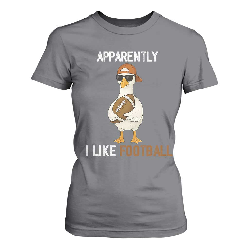 Funny Goose Football T Shirt For Women Apparently I Like Football TS14 Charcoal Print Your Wear
