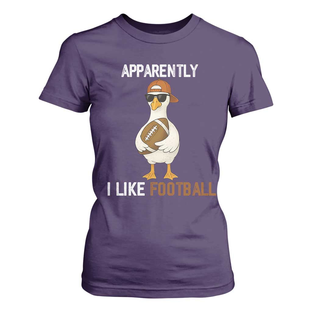 Funny Goose Football T Shirt For Women Apparently I Like Football TS14 Purple Print Your Wear