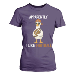 Funny Goose Football T Shirt For Women Apparently I Like Football TS14 Purple Print Your Wear