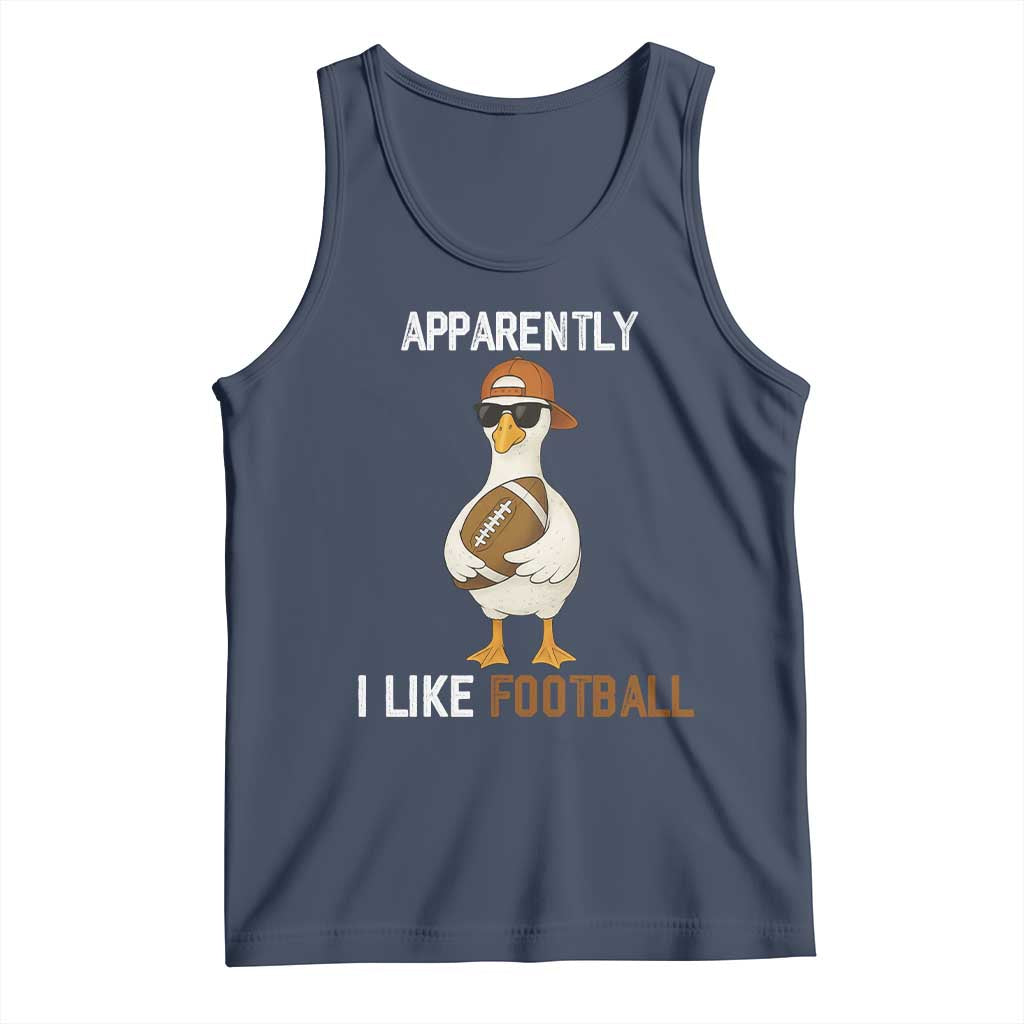 Funny Goose Football Tank Top Apparently I Like Football TS14 Navy Print Your Wear