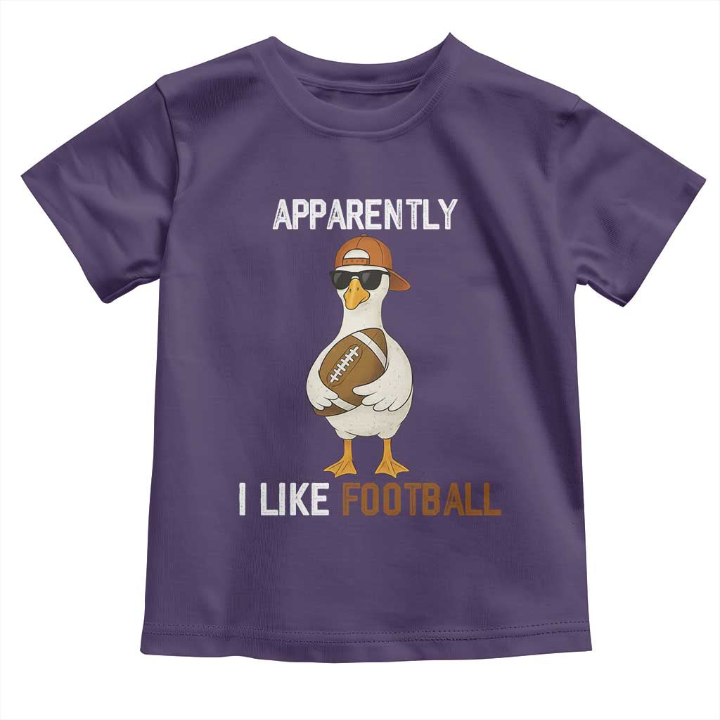 Funny Goose Football Toddler T Shirt Apparently I Like Football TS14 Purple Print Your Wear