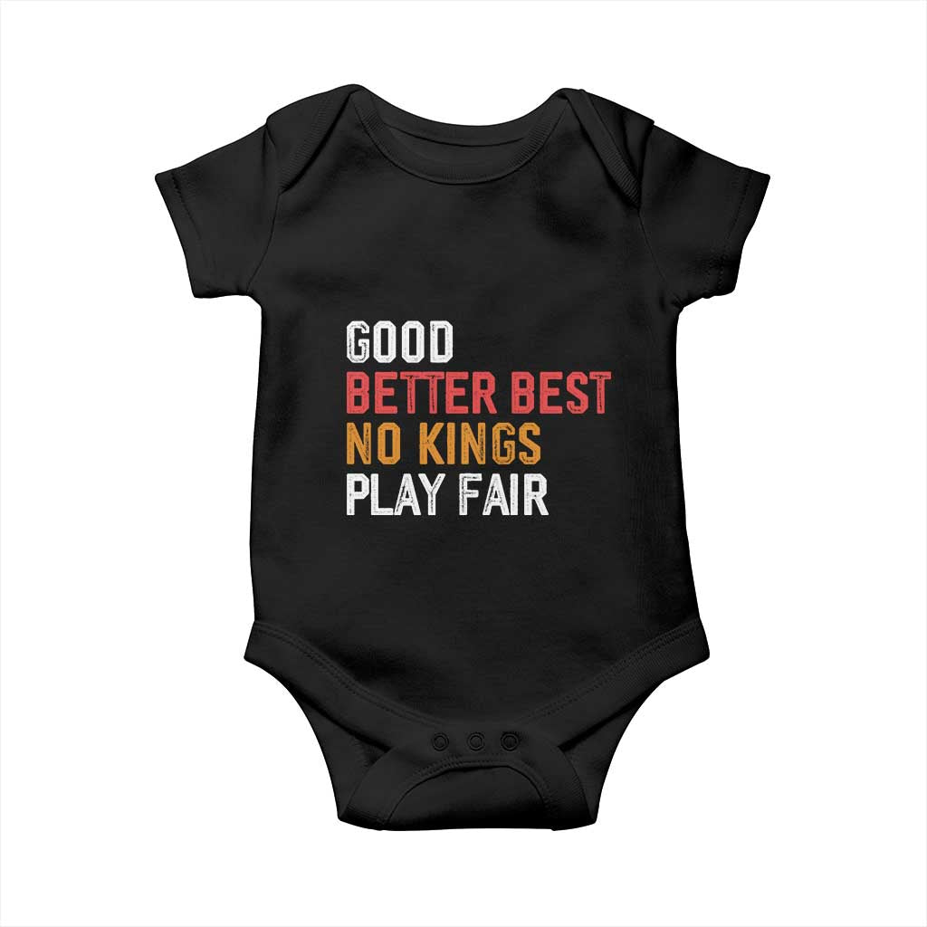 Good Better Best Chicago Pro Football Mantra Baby Onesie No Kings Protest Stop Sign TS14 Black Print Your Wear