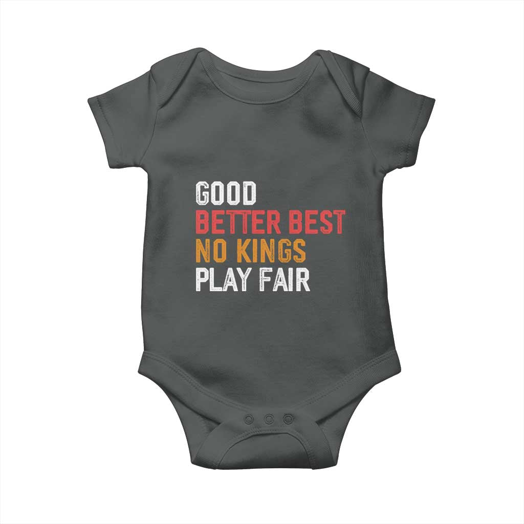 Good Better Best Chicago Pro Football Mantra Baby Onesie No Kings Protest Stop Sign TS14 Dark Heather Print Your Wear