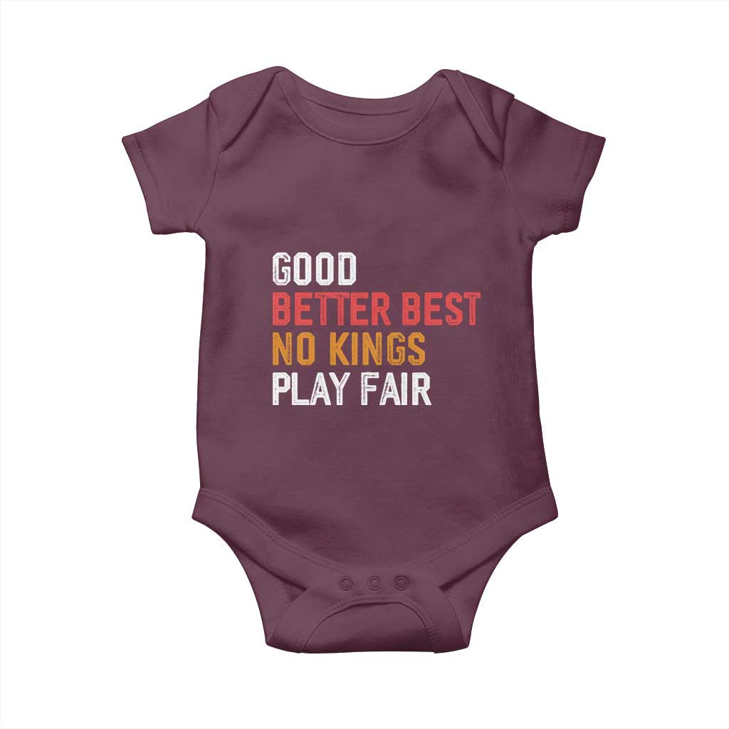 Good Better Best Chicago Pro Football Mantra Baby Onesie No Kings Protest Stop Sign TS14 Maroon Print Your Wear