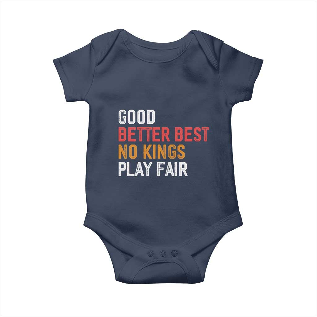 Good Better Best Chicago Pro Football Mantra Baby Onesie No Kings Protest Stop Sign TS14 Navy Print Your Wear