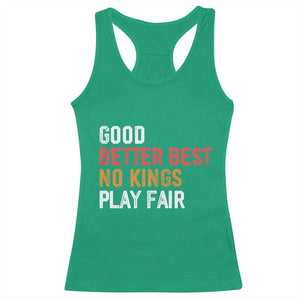 Good Better Best Chicago Pro Football Mantra Racerback Tank Top No Kings Protest Stop Sign TS14 Irish Green Print Your Wear