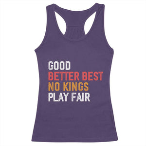 Good Better Best Chicago Pro Football Mantra Racerback Tank Top No Kings Protest Stop Sign TS14 Purple Print Your Wear