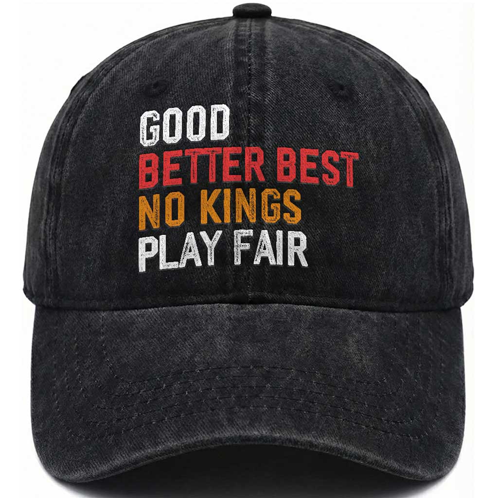 Good Better Best Chicago Pro Football Mantra Washed Cotton Baseball Cap No Kings Protest Stop Sign TS14 Washed Cap Universal Fit Black Print Your Wear