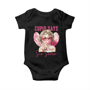 67 Valetines Baby Onesie Funny Cupid Says Six Seven TS14 Black Print Your Wear