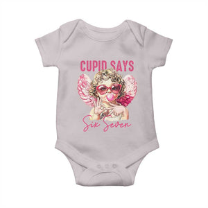 67 Valetines Baby Onesie Funny Cupid Says Six Seven TS14 Ice Gray Print Your Wear