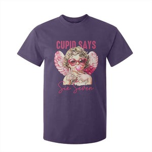 67 Valetines T Shirt For Kid Funny Cupid Says Six Seven TS14 Purple Print Your Wear