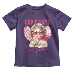 67 Valetines Toddler T Shirt Funny Cupid Says Six Seven TS14 Purple Print Your Wear