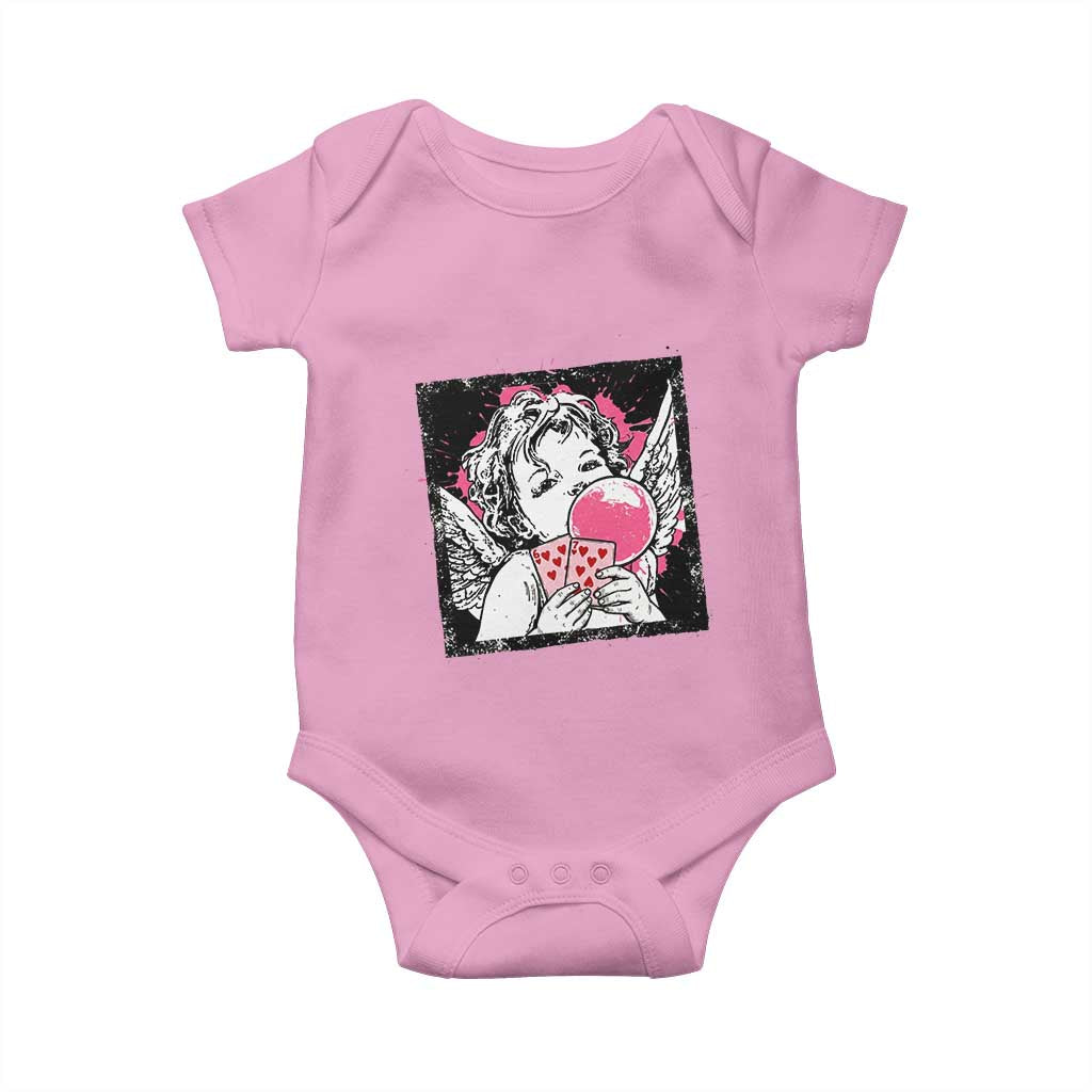 Funny 67 Valentines Baby Onesie Cupid Playing Cards Six Seven TS14 Light Pink Print Your Wear