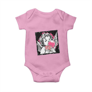 Funny 67 Valentines Baby Onesie Cupid Playing Cards Six Seven TS14 Light Pink Print Your Wear